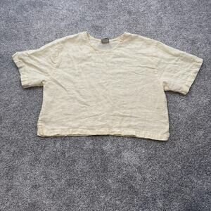 Vintage C.C. Collection Top XL Linen Boxy Coastal Grandma Y2K USA Cottagecore